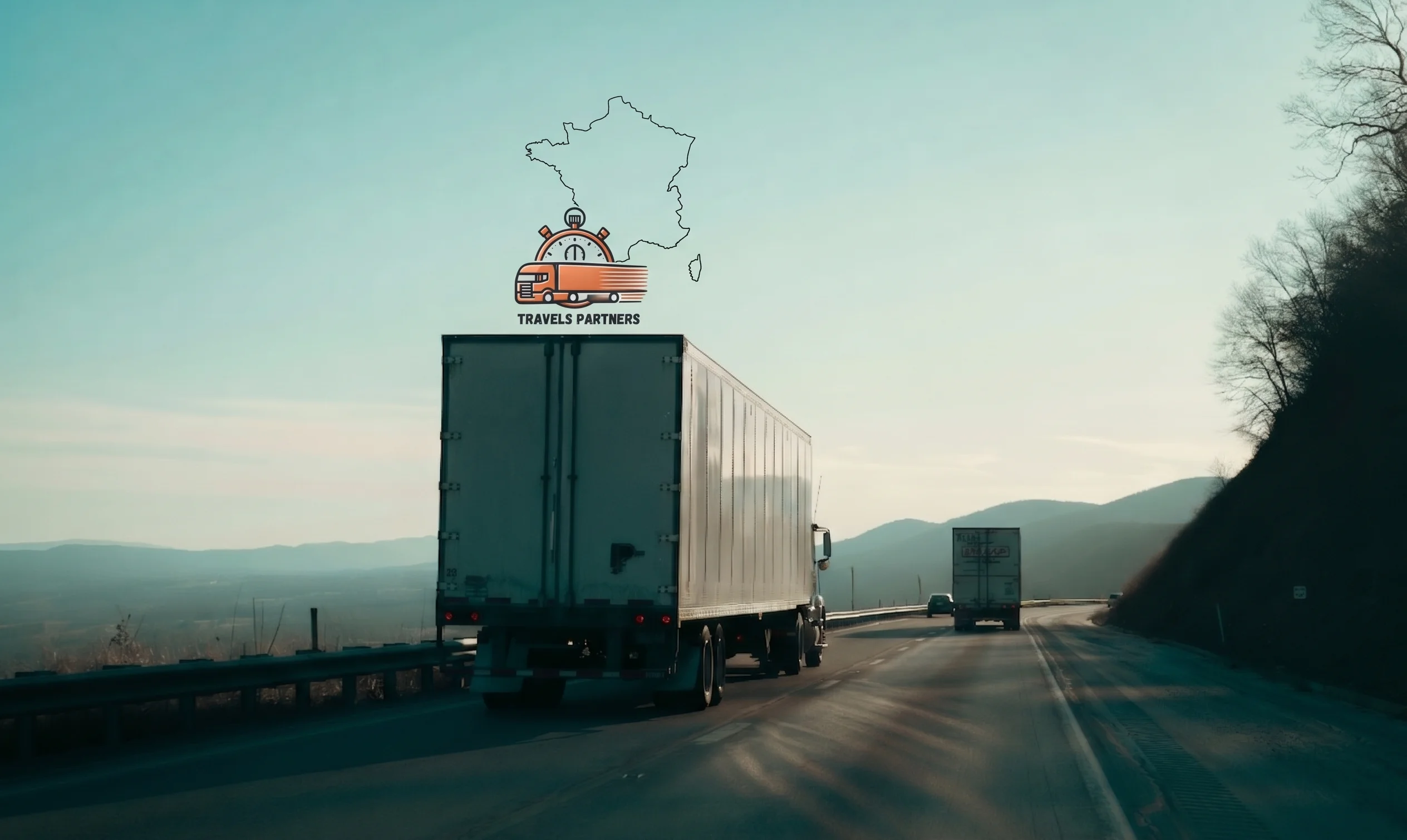 Camion de transport express sur autoroute française
